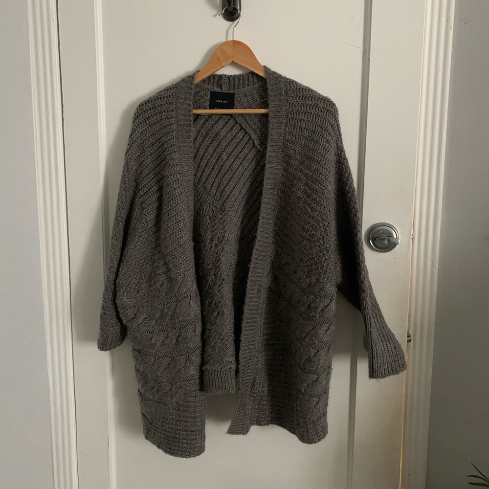 Zara Gray Thick Cardigan - M